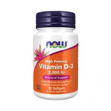 NOW Vitamin D-3 2000 IU High Potency 30 Soft Gels