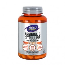 NOW Arginine 500mg & Citrulline 250mg 120 Veg. Capsules